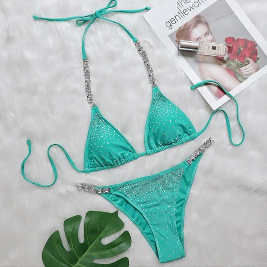 Maillot De Bain Vert Paillettes - maillots de bain