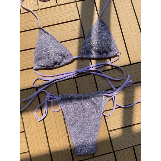 Maillot De Bain Violet Paillette - maillots de bain