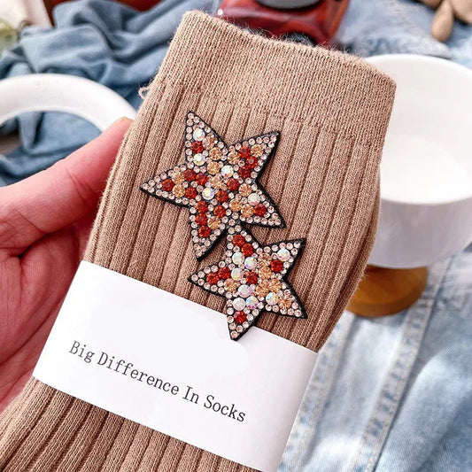 Chaussettes Paillettes Beige