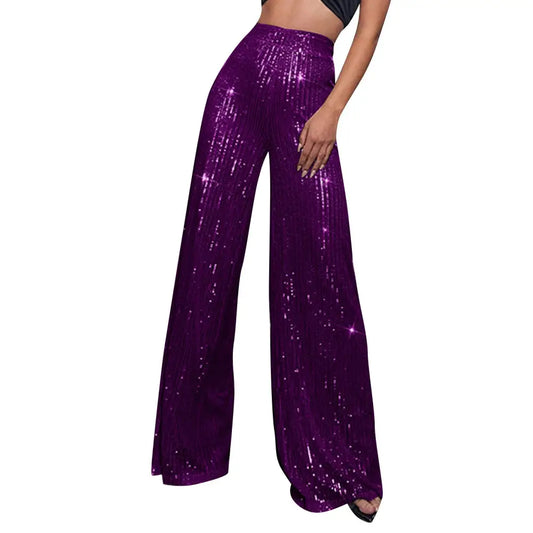 Pantalon Large A Paillettes - pantalons