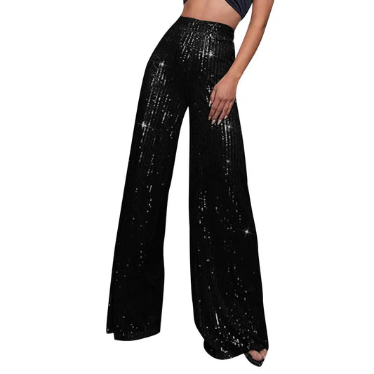 Pantalon Noir A Paillette - pantalons