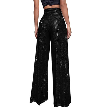 Pantalon Noir A Paillette - pantalons