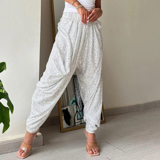 Pantalon Paillette Gris - pantalons