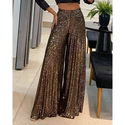 Pantalon Paillette Or - pantalons