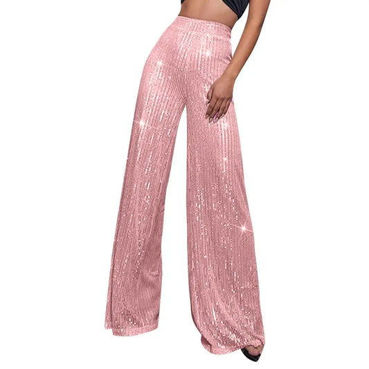 Pantalon Paillette Rose - pantalons