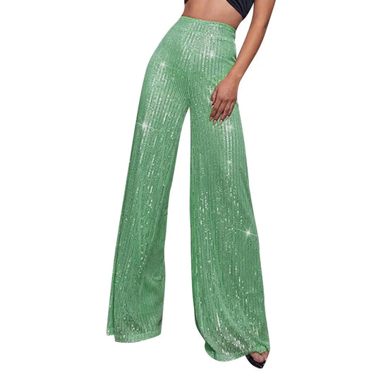 Pantalon Paillette Vert - pantalons