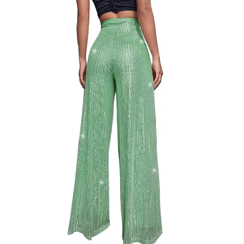 Pantalon Paillette Vert - pantalons