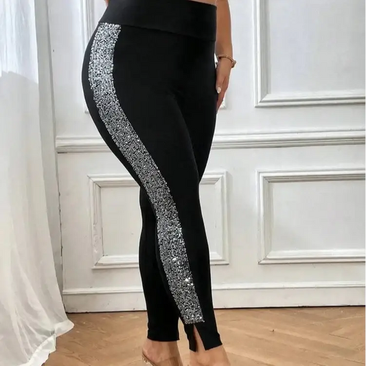 Pantalon Paillettes Noir - pantalons
