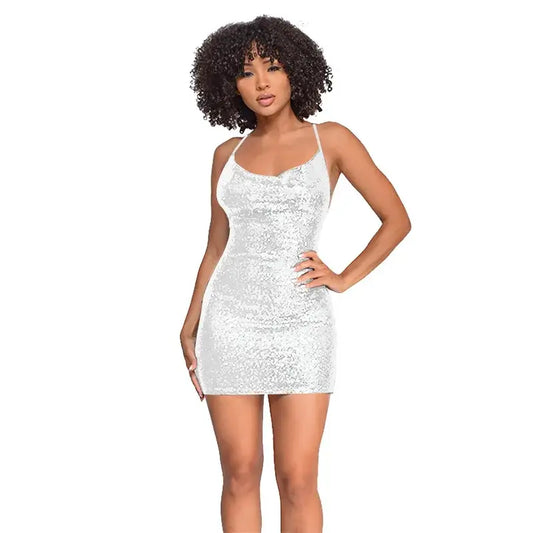 Robe Blanche Pailletée - robes