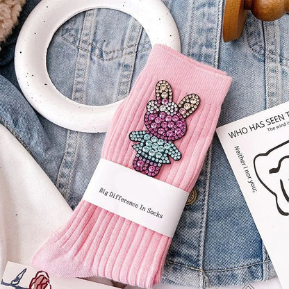 Chaussettes Paillettes Roses