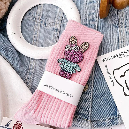 Chaussettes Paillettes Roses