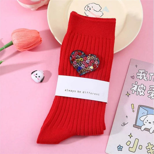 Chaussettes A Paillettes Rouges