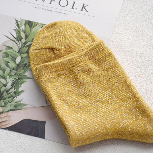 Chaussettes A Paillettes Moutarde