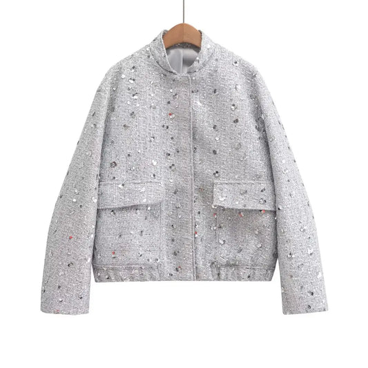 Veste A Paillette Argent Femme - vestes
