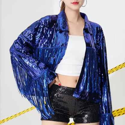 Veste A Paillette Bleu Femme - vestes