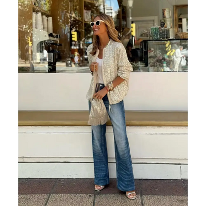 Veste Femme Or Et Paillettes - vestes