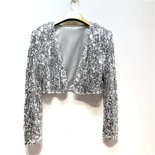 Veste Femme Paillette Argent - vestes