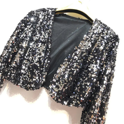 Veste Femme Paillette Noire - vestes