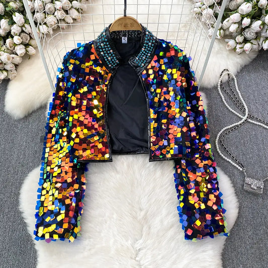 Veste Manche Paillette Femme - vestes