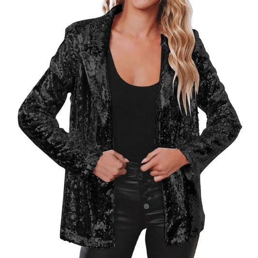 Veste Noire Femme Paillette - vestes