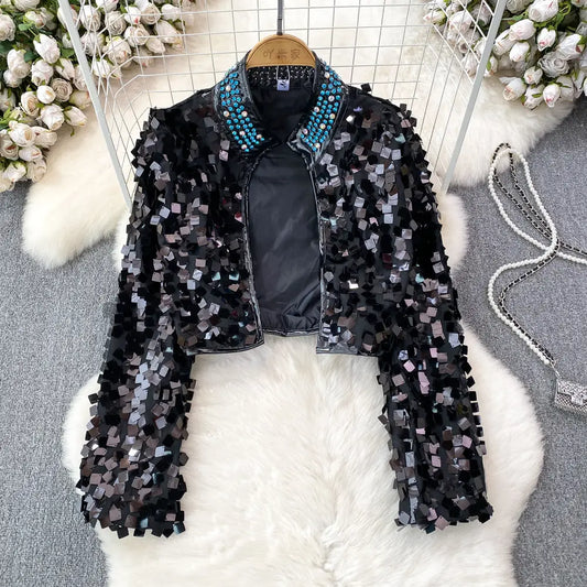 Veste Noire Paillette Femme - vestes