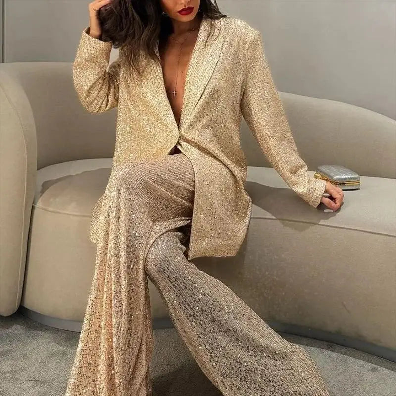 Veste Paillette Doré Femme - vestes