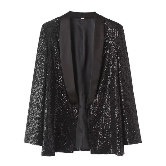 Veste Paillette Noire Femme - vestes